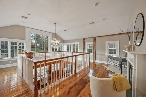 Chandelier, Fireplace, Interior, Recessed Lighting, Wood Texture Flooring