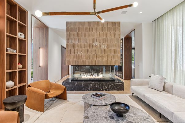 Fireplace, Interior, Living room, Recessed Lighting