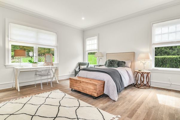 Bedroom, Home Office, Interior, Recessed Lighting, Wood Texture Flooring