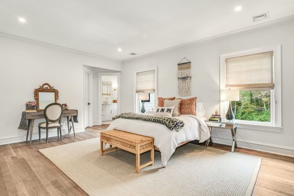 Bedroom, Home Office, Interior, Recessed Lighting, Wood Texture Flooring