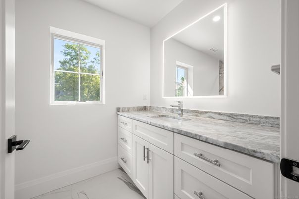 Bathroom, Interior, Marble, Recessed Lighting