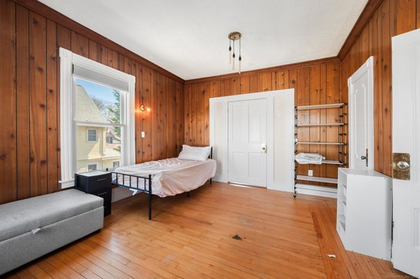Bedroom, Interior, Wood Texture Flooring, Wooden Walls