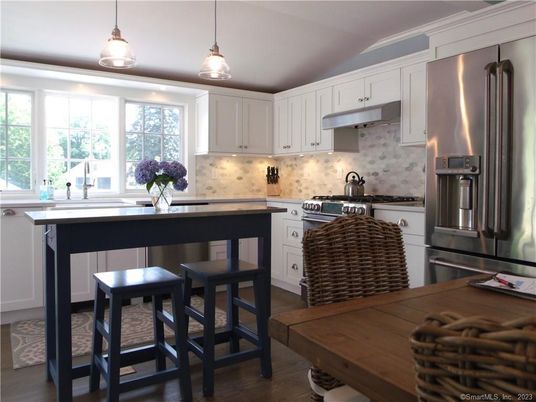 Interior, Kitchen, Pendant Lights, Stainless Steel Appliances, Wood Texture Flooring