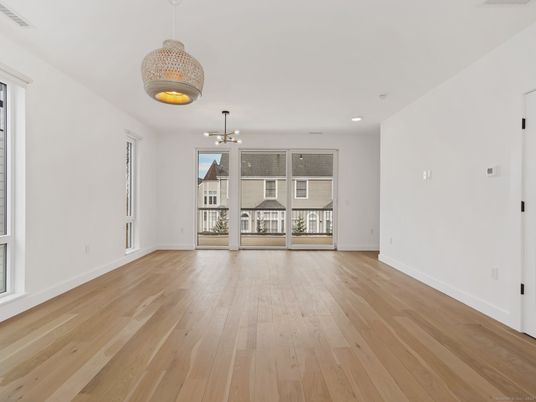 Empty room, Interior, Pendant Lights, Recessed Lighting, Wood Texture Flooring