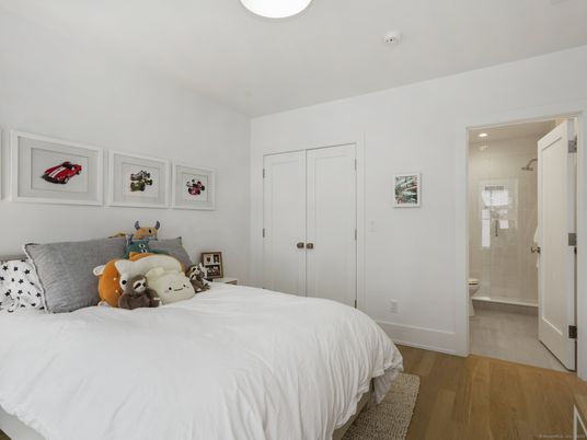 Bathroom, Bedroom, Glass Shower, Interior, Recessed Lighting, Wood Texture Flooring