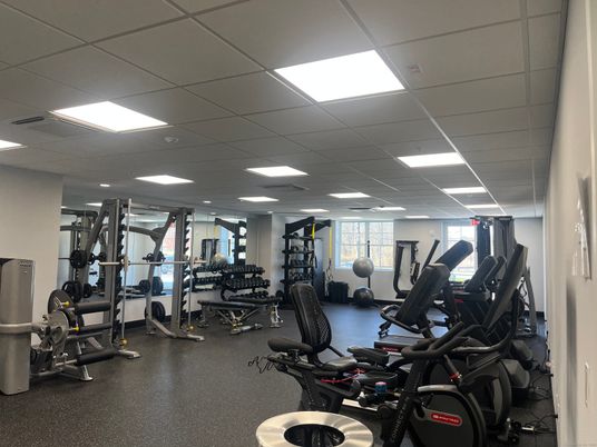 Fitness Equipment, Gym, Interior, Recessed Lighting