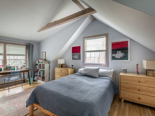 Bedroom, Home Office, Interior, Wooden Beams, Wood Texture Flooring