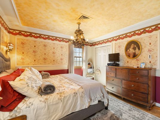 Bedroom, Chandelier, Interior