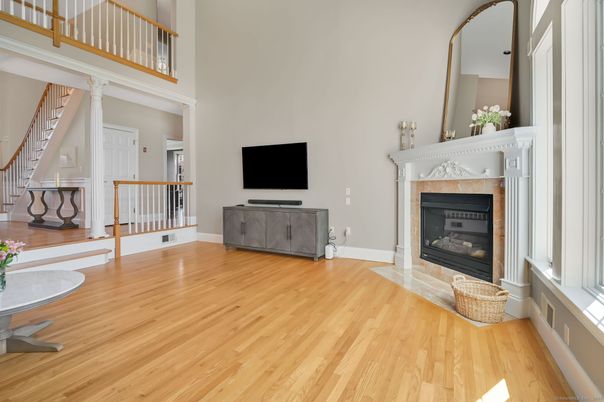 Fireplace, Interior, Wood Texture Flooring