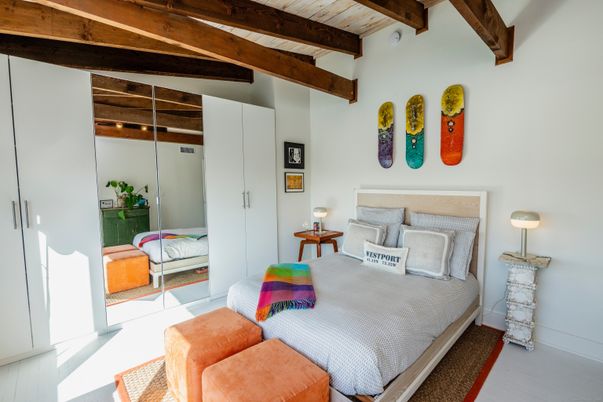 Bedroom, Interior, Wooden Beams