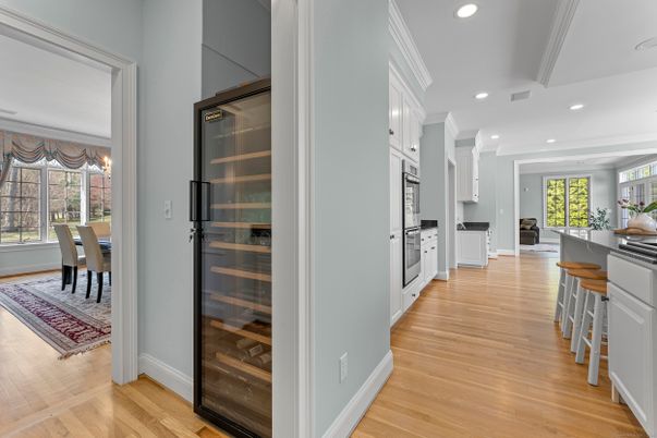 Dining room, Interior, Kitchen, Recessed Lighting, Wood Texture Flooring