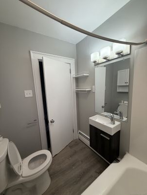 Bathroom, Dual Sink Vanities, Interior, Wood Texture Flooring