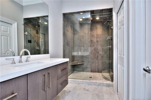 Bathroom, Dual Sink Vanities, Glass Shower, Interior