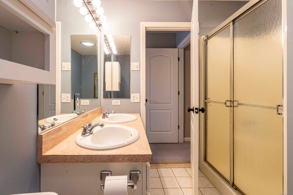 Bathroom, Dual Sink Vanities, Glass Shower, Interior
