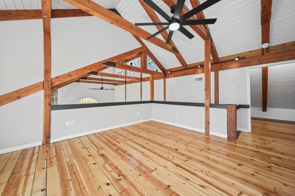 Empty room, Interior, Wooden Beams, Wood Texture Flooring