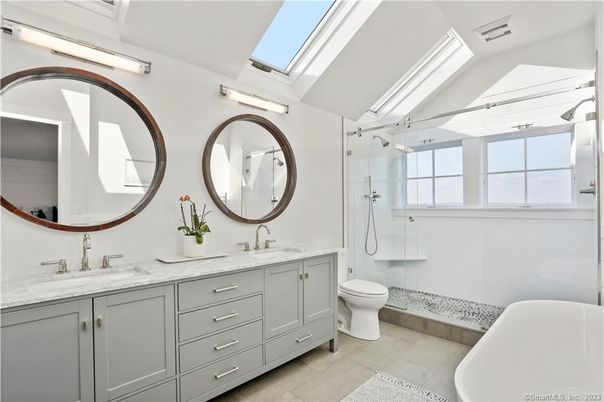 Bathroom, Dual Sink Vanities, Glass Shower, Interior