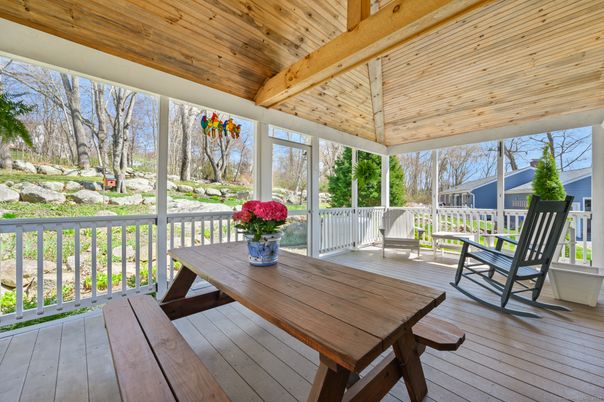 Exterior, Interior, Sun Room, Wooden Ceilings, Wood Texture Flooring