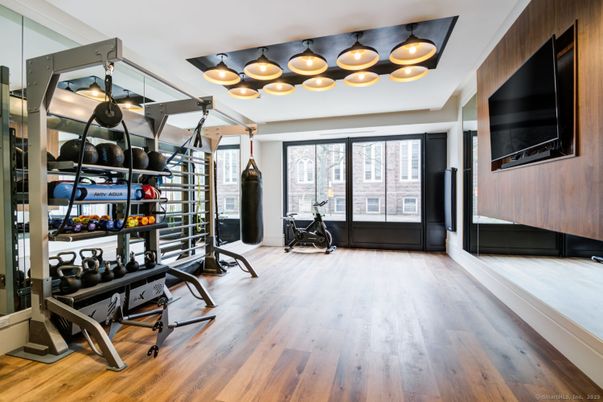 Fitness Equipment, Interior, Wood Texture Flooring