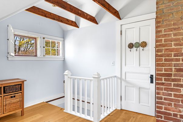 Interior, Stone Walls, Wooden Beams, Wood Texture Flooring