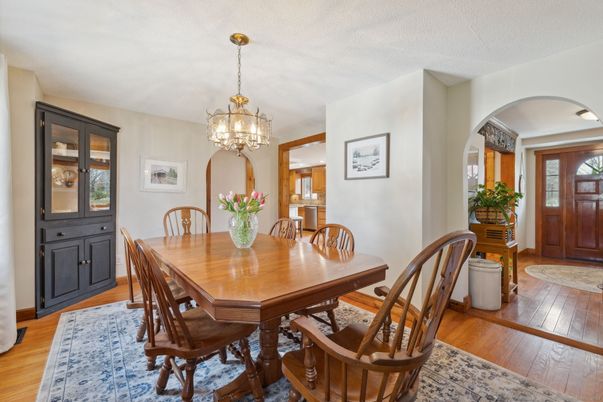 Chandelier, Dining room, Interior, Wood Texture Flooring