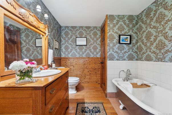 Bathroom, Interior, Wood Texture Flooring, Wooden Walls