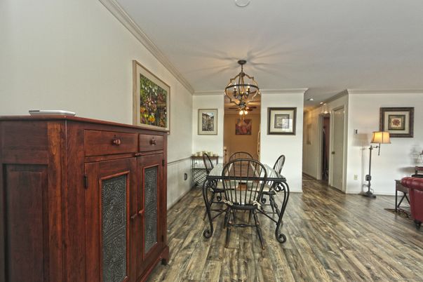Chandelier, Dining room, Interior, Wood Texture Flooring