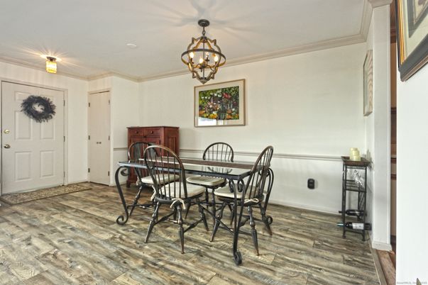Chandelier, Dining room, Interior, Wood Texture Flooring