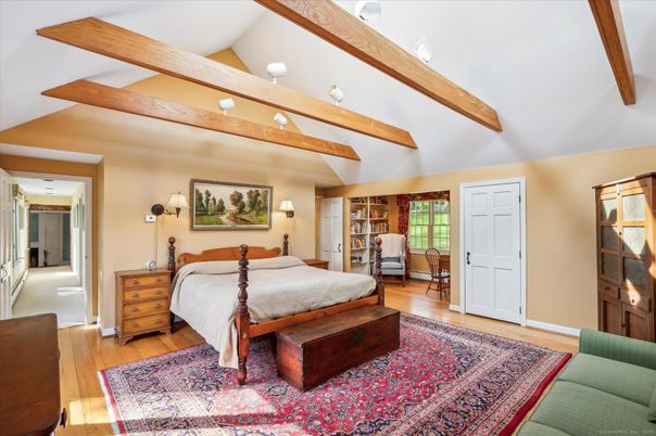 Bedroom, Interior, Wooden Beams, Wood Texture Flooring
