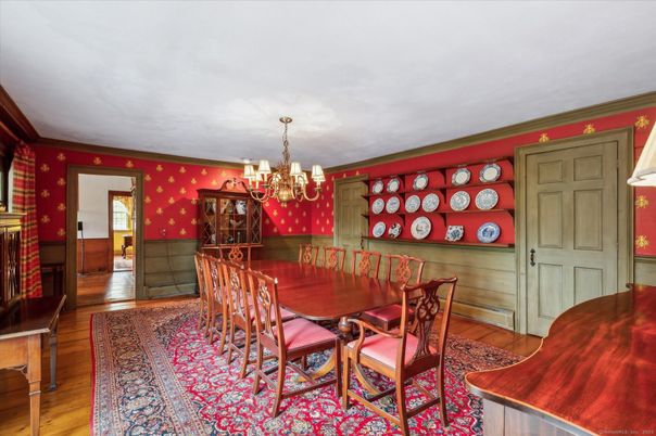 Chandelier, Dining room, Interior, Wood Texture Flooring