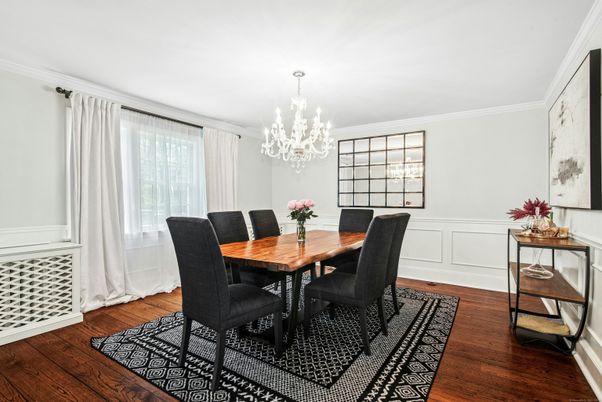 Chandelier, Dining room, Interior, Wood Texture Flooring