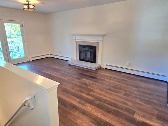 Empty room, Fireplace, Interior, Wood Texture Flooring