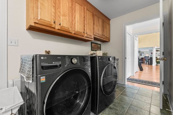 Interior, Washer, Wood Texture Flooring