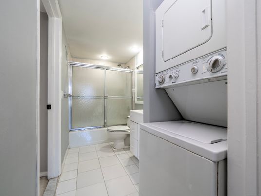 Bathroom, Glass Shower, Interior, Washer