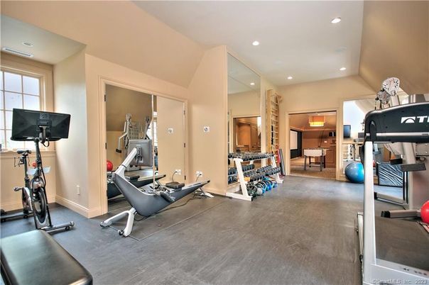 Fitness Equipment, Gym, Interior, Recessed Lighting