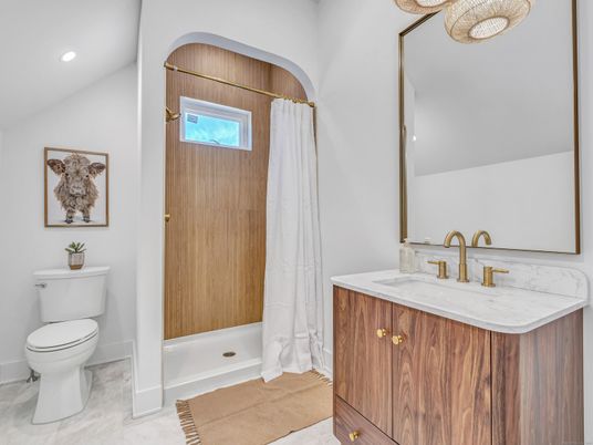 Bathroom, Interior, Marble, Recessed Lighting