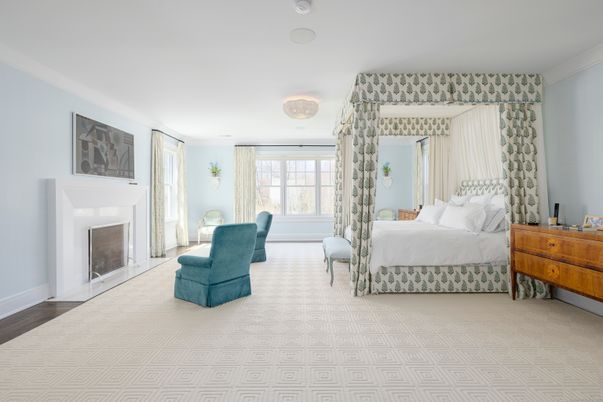 Bedroom, Fireplace, Interior, Wood Texture Flooring