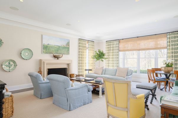 Dining room, Fireplace, Interior, Living room, Recessed Lighting