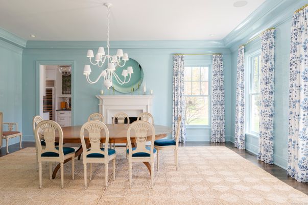 Chandelier, Dining room, Fireplace, Interior, Recessed Lighting