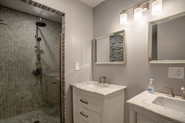 Bathroom, Dual Sink Vanities, Glass Shower, Interior