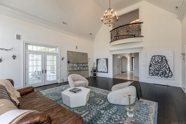 Chandelier, Interior, Living room, Wood Texture Flooring