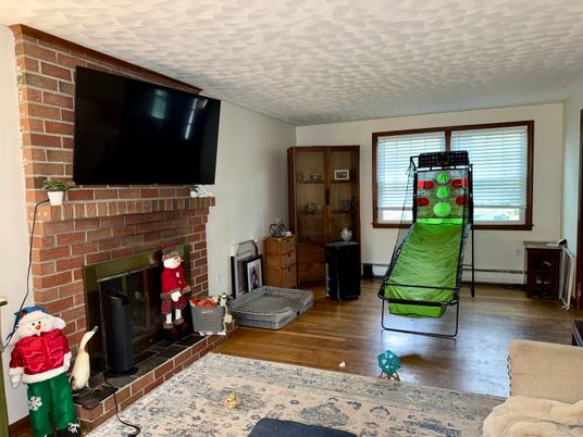 Fireplace, Interior, Stone Walls, Wood Texture Flooring