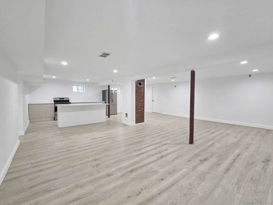 Interior, Kitchen, Recessed Lighting, Wood Texture Flooring