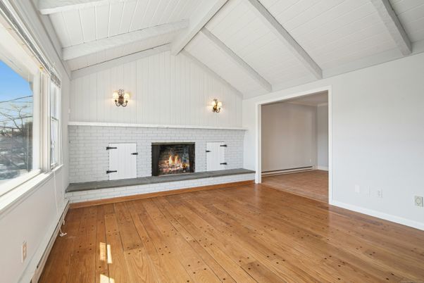 Empty room, Fireplace, Interior, Wood Texture Flooring