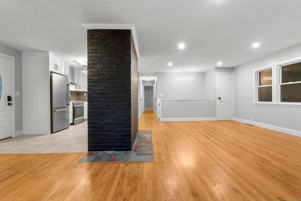 Interior, Kitchen, Recessed Lighting, Wood Texture Flooring