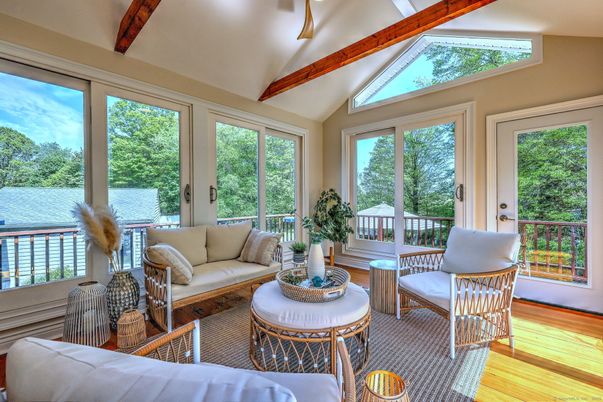 Interior, Living room, Sun Room, Wooden Beams, Wood Texture Flooring