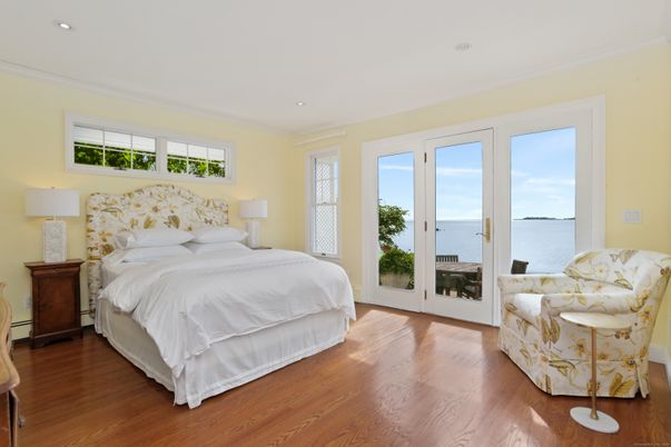 Bedroom, Interior, Recessed Lighting, Water, Wood Texture Flooring