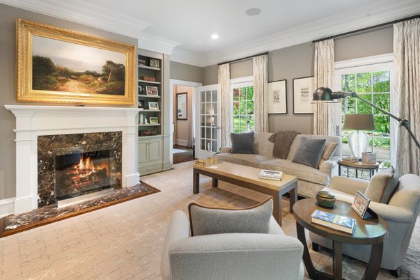 Fireplace, Interior, Living room, Recessed Lighting