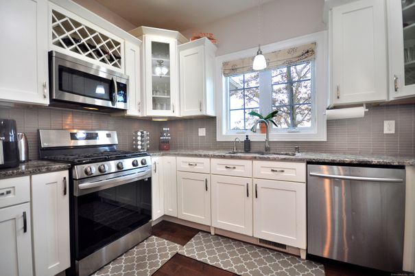 Interior, Kitchen, Pendant Lights, Stainless Steel Appliances, Wood Texture Flooring
