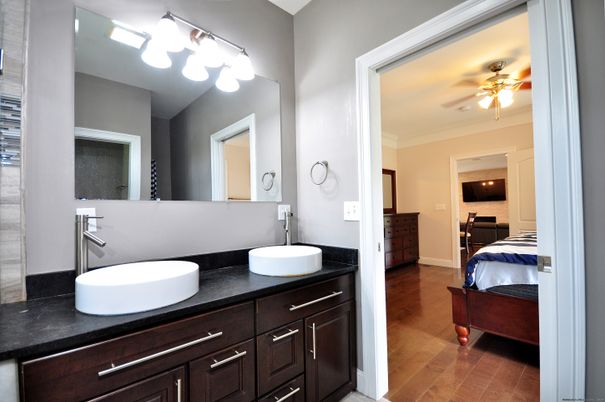 Bathroom, Bedroom, Dual Sink Vanities, Interior, Wood Texture Flooring