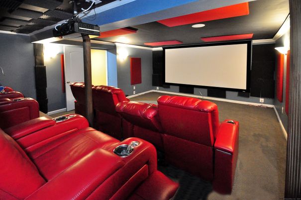 Home Theatre Room, Interior, Projection Screen, Recessed Lighting, Theatre Room